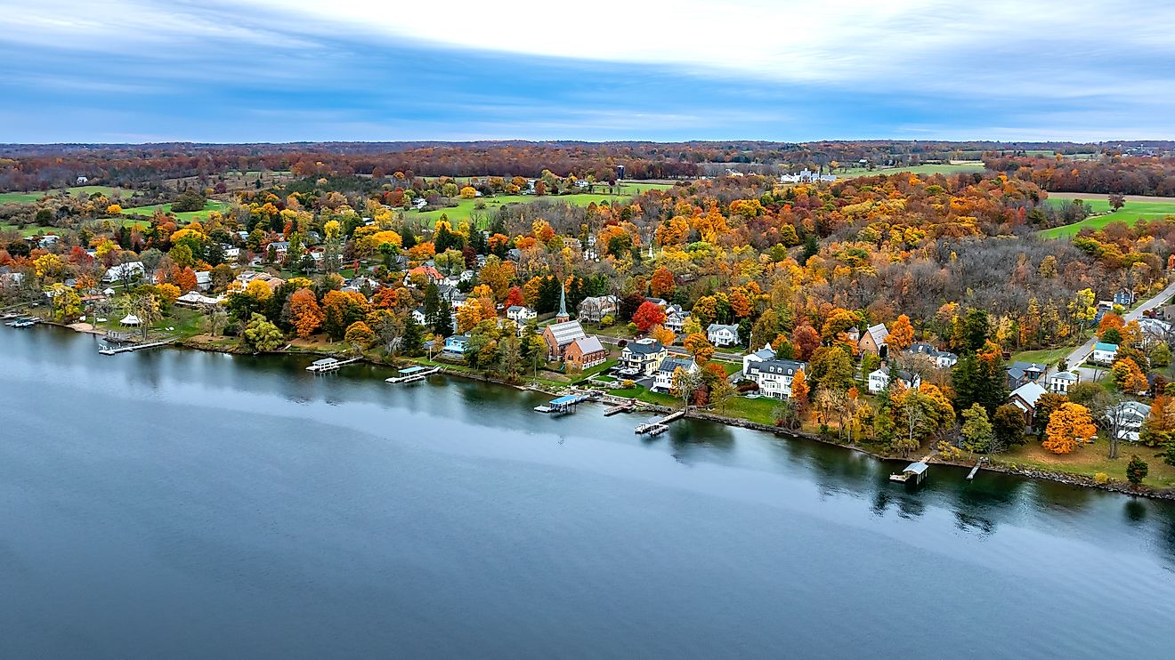 Aerial view of Aurora, New York.