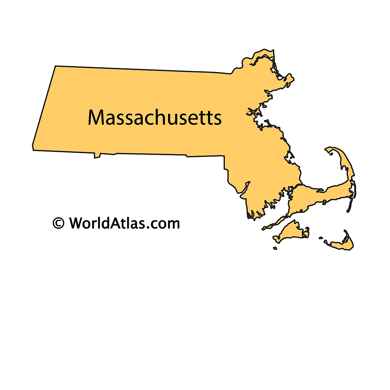 Outline Map of Massachusetts