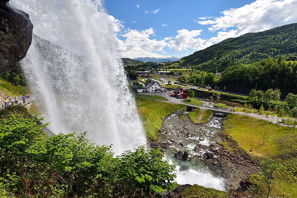 Steinsdalsfossen waterfall.