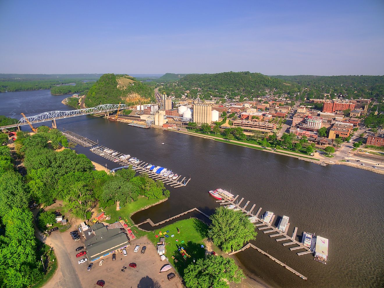 Aerial view of Red Wing, Minnesota.