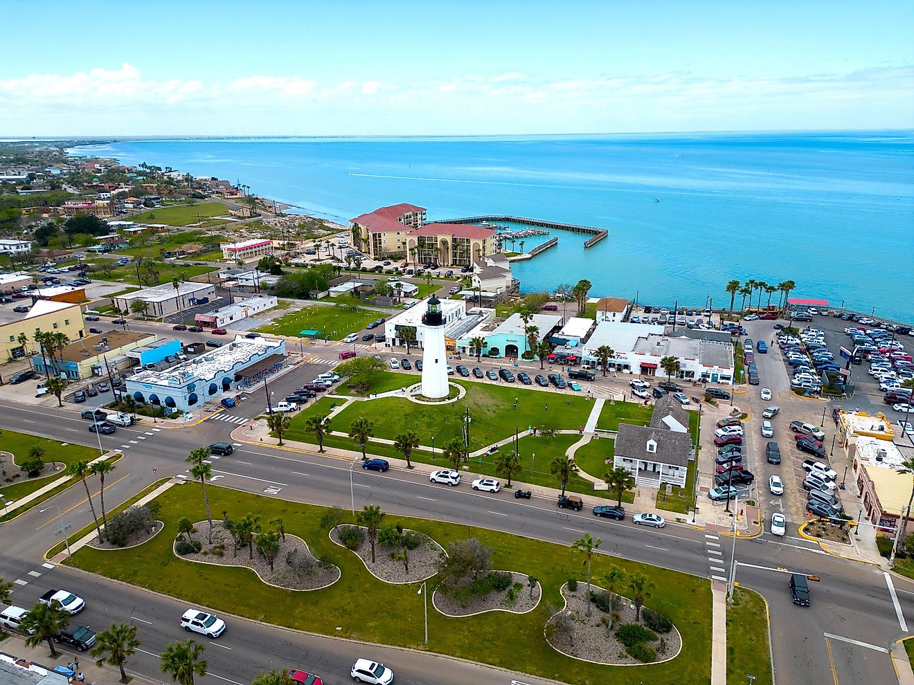 Aerial view of Port Isabel, Texas.