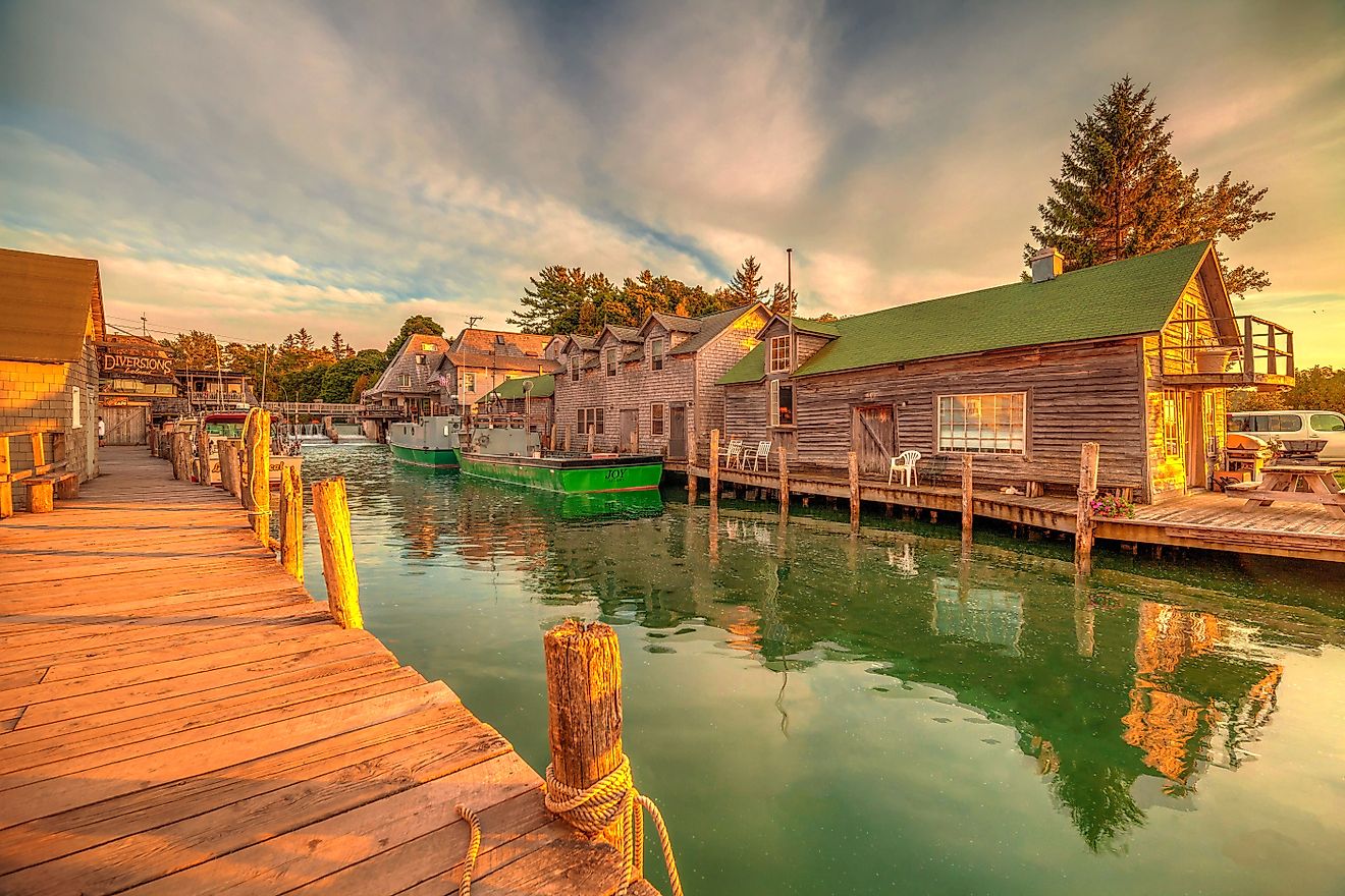 Sunset over Fishtown, Leland, MI.