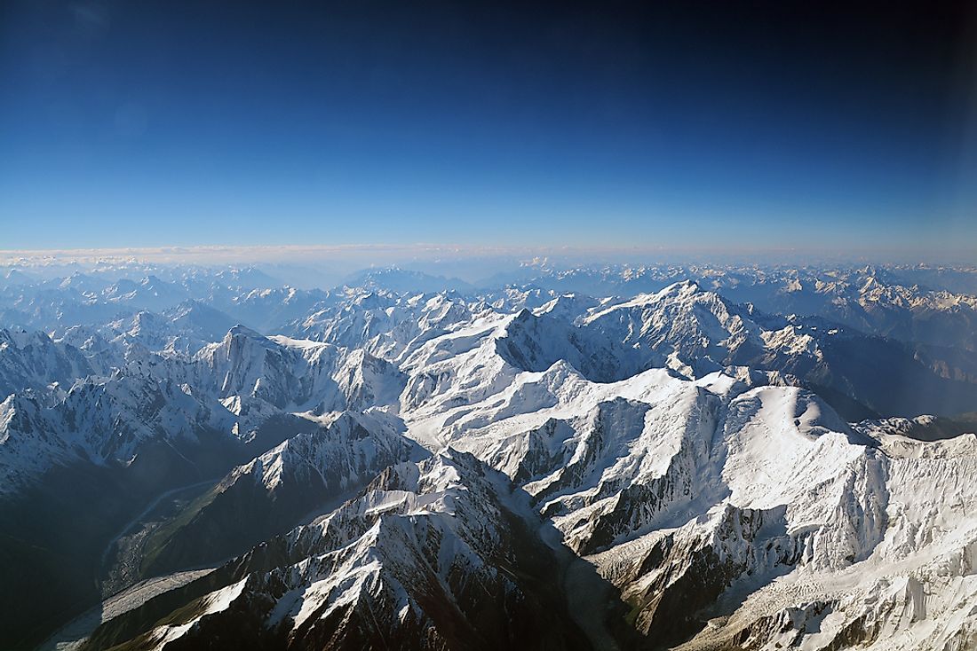 The mountainous landscape of Nepal. 