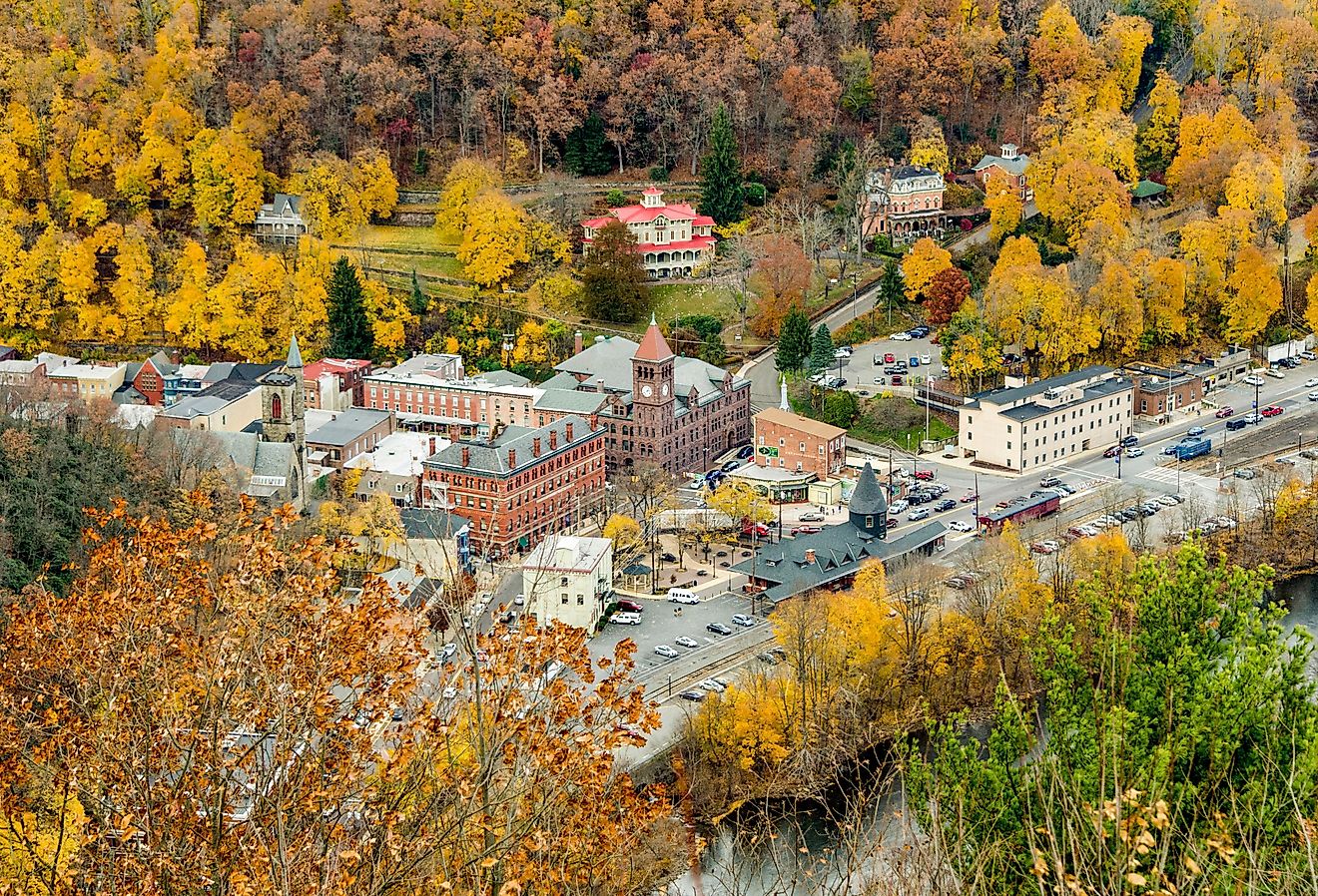 Fall foliage in Jim Thorpe, Pennsylvania.