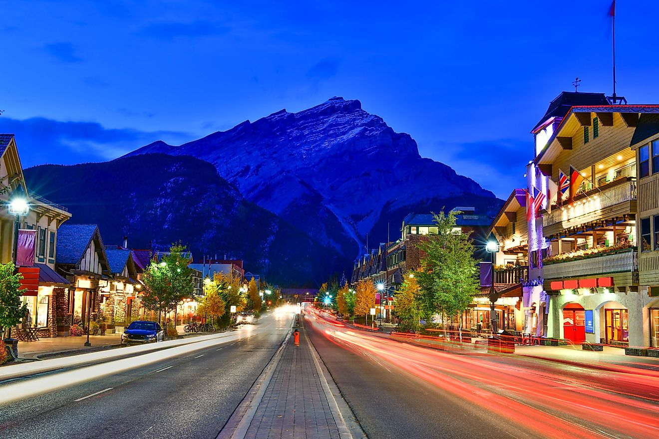 The town of Banff, Alberta. Shutterstock.com