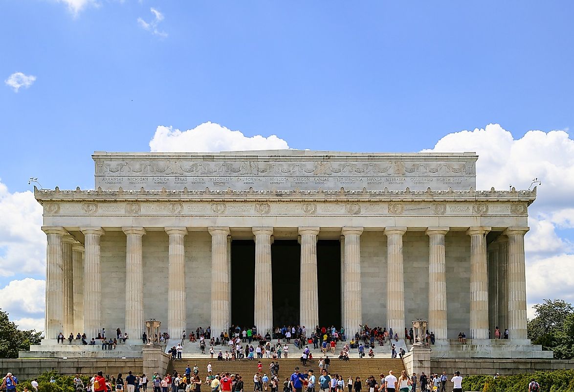 As a sign of unity, the Licoln Memorial was constructed from Marble sourced from all around the United States, built in a Classical architectural style.
