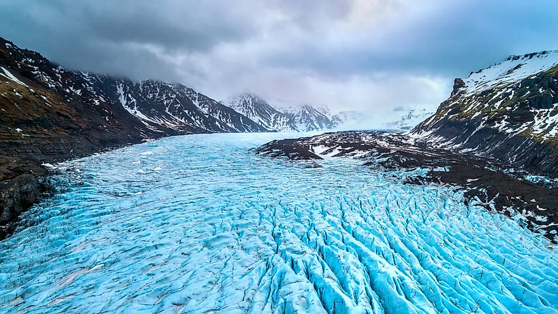 The Skaftafell Glacier in Iceland's Vatnajokull National Park.