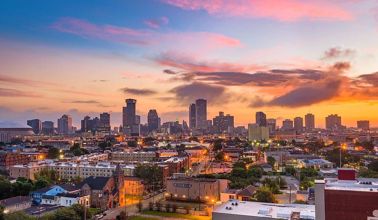 The skyline of New Orleans.