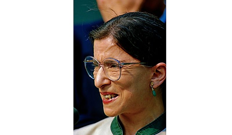 Ruth Bader Ginsberg in 1993. Editorial credit: mark reinstein / Shutterstock.com.