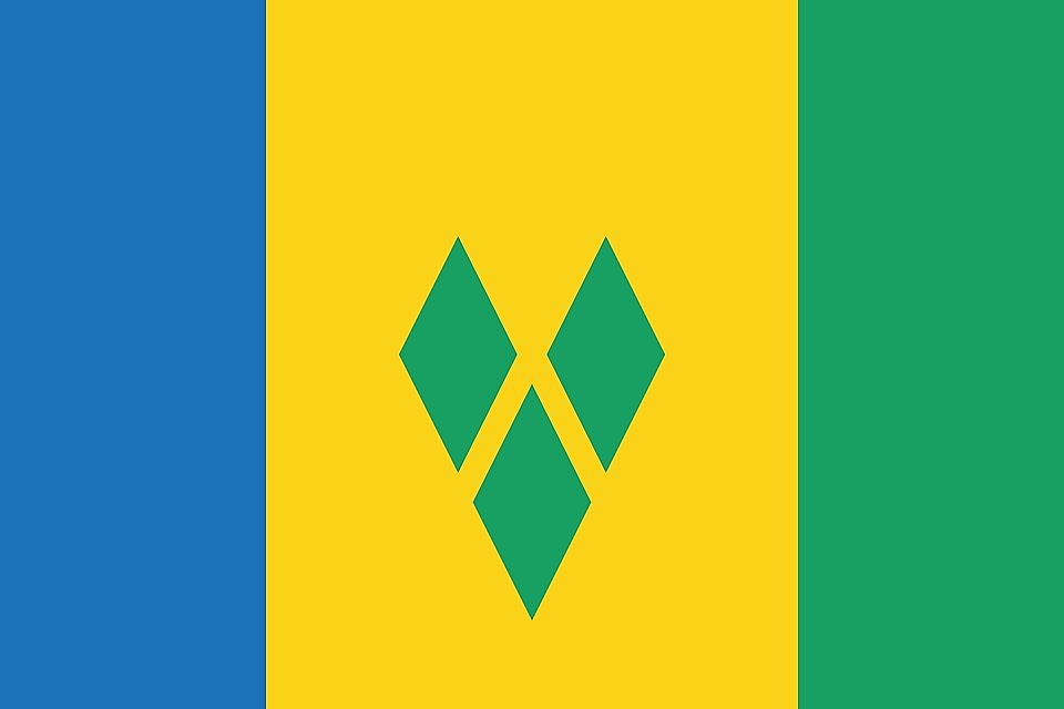 The flag of Saint Vincent and the Grenadines.