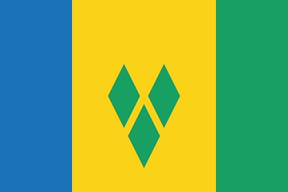 The flag of Saint Vincent and the Grenadines.