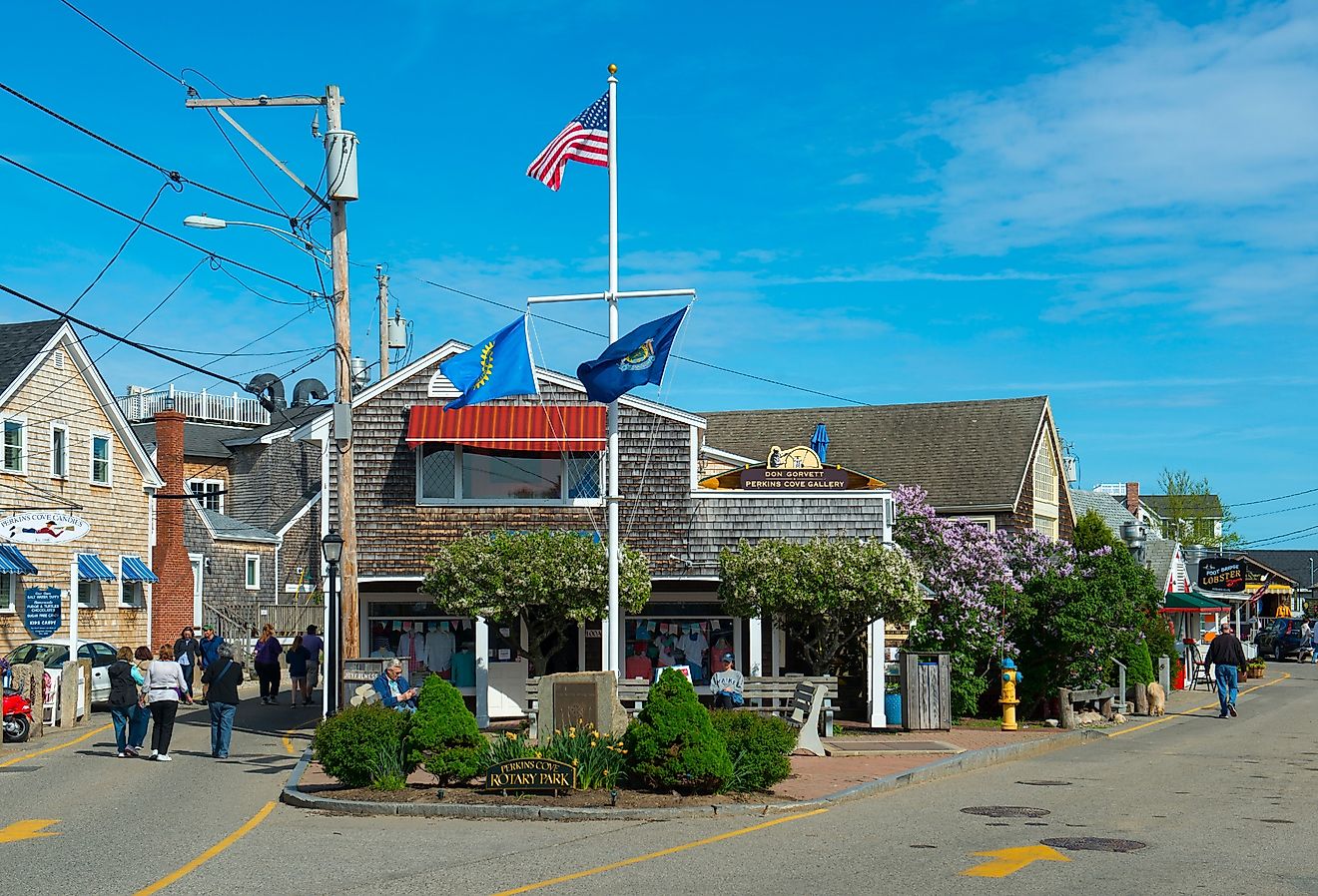 Historic downtown buildings in Ogunquit, Maine. Image credit Wangkun Jia via Shutterstock