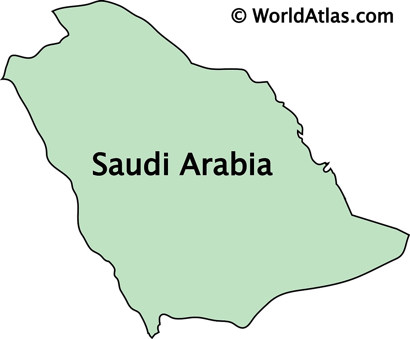 Mapa de contorno de Arabia Saudita
