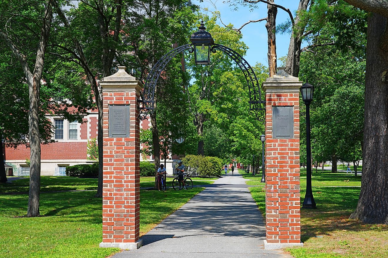 View of the campus of Bowdoin College. Editorial credit: EQRoy / Shutterstock.com