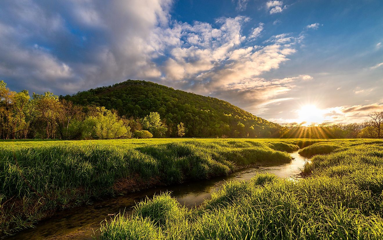 Stream flowing through the valley in Minnesota.