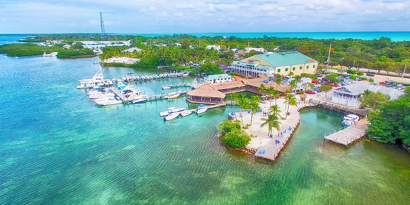 Islamorada coastline, aerial view of Florida.