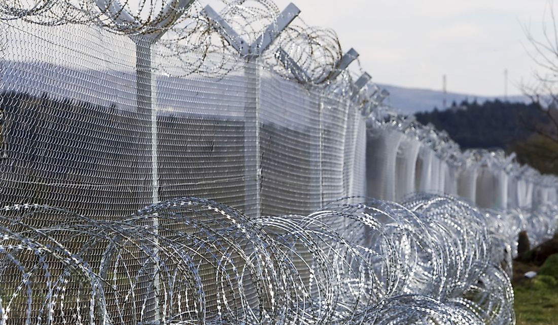 Barrier erected between the Macedonia-Green border. Editorial credit: Ververidis Vasilis / Shutterstock.com