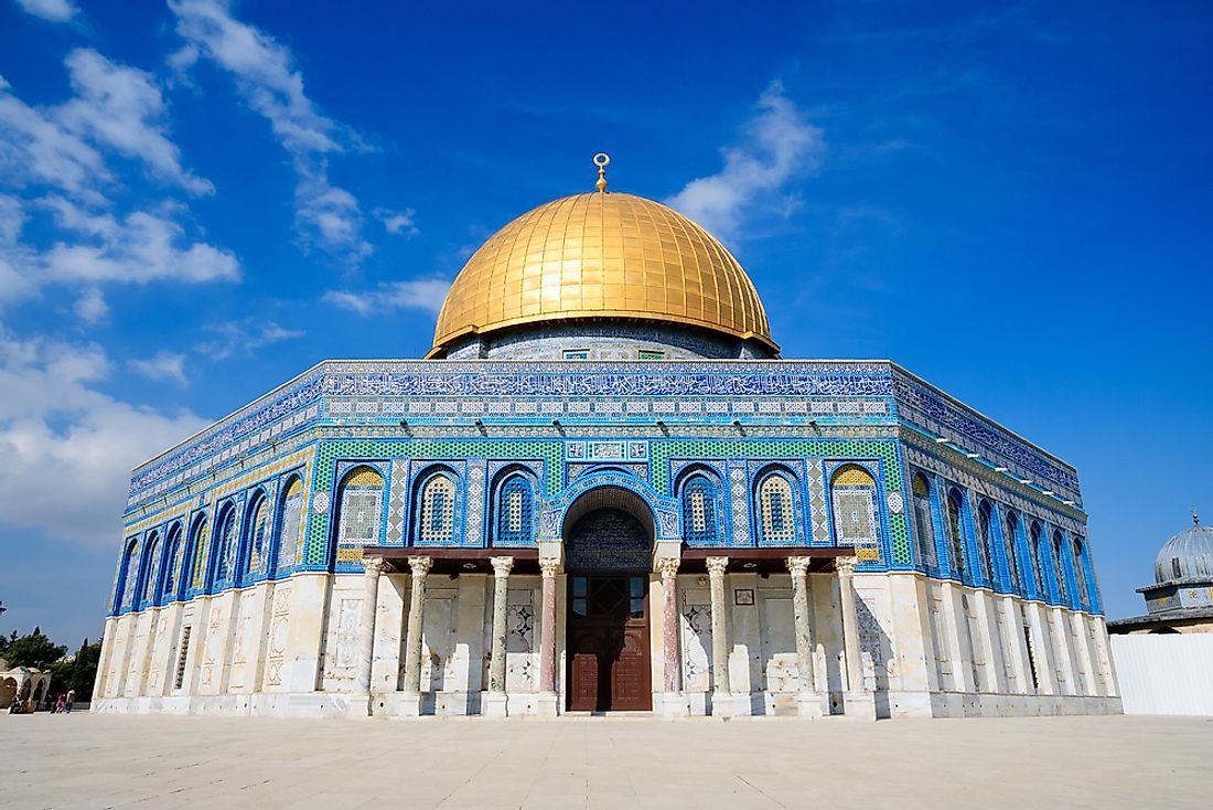 The Dome of the Rock in Jerusalem. This Israeli city is considered holy by three of the world's largest religions (Jews, Muslims, and Christians alike).