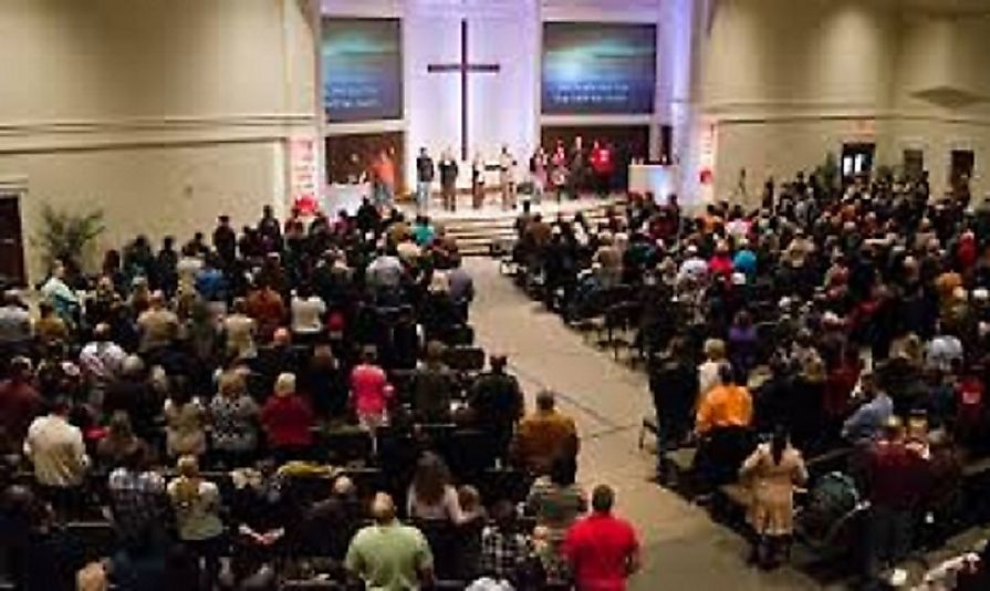 Worshipers attending services at a Pentecostal church in Zimbabwe.