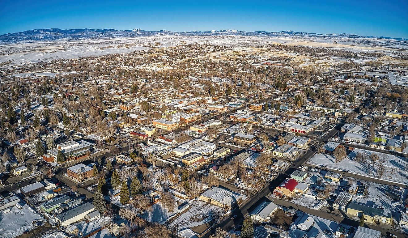 Aerial View of Craig, Colorado during Winter.