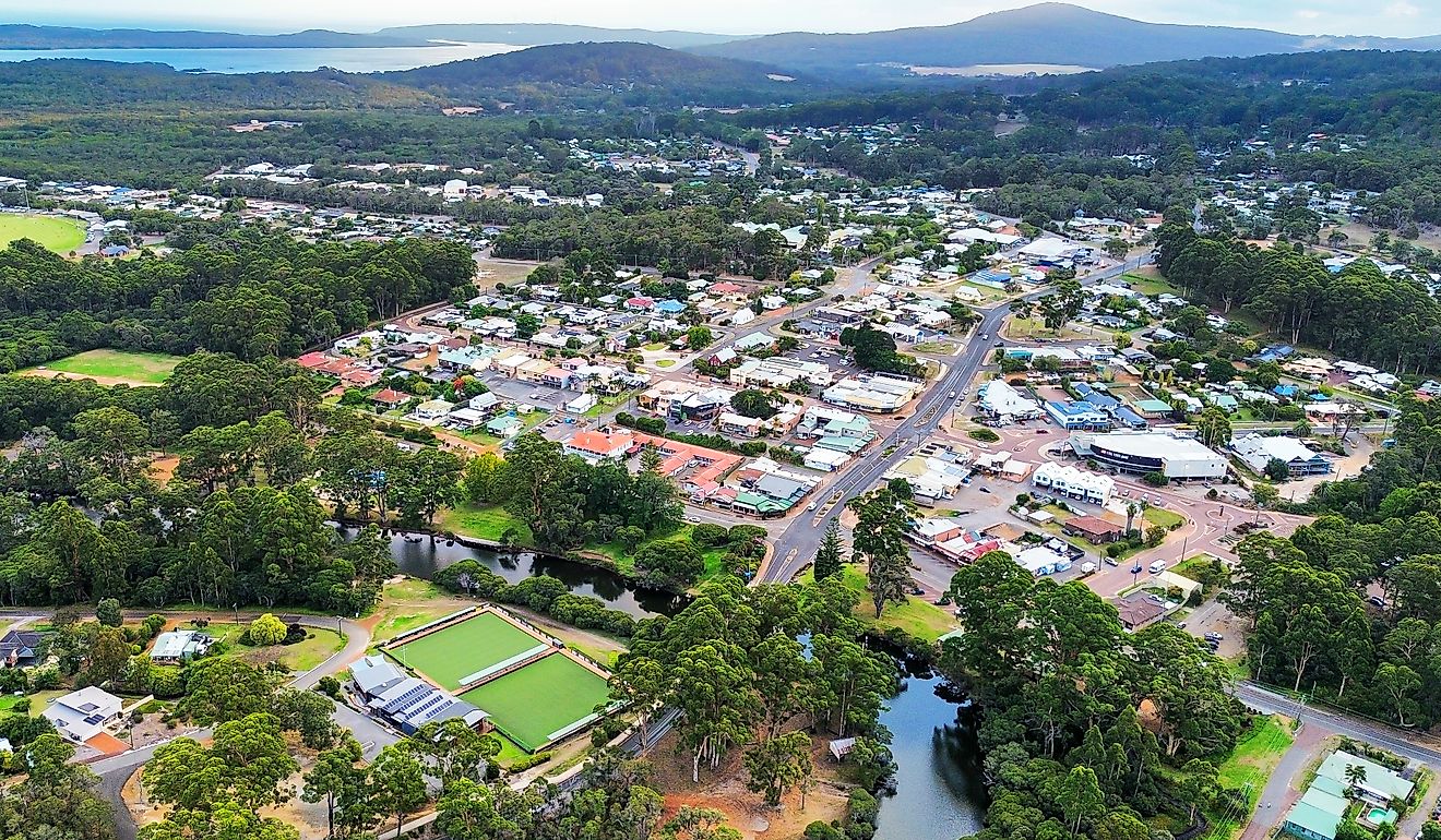Denmark Western Australia captured from above showing the river.
