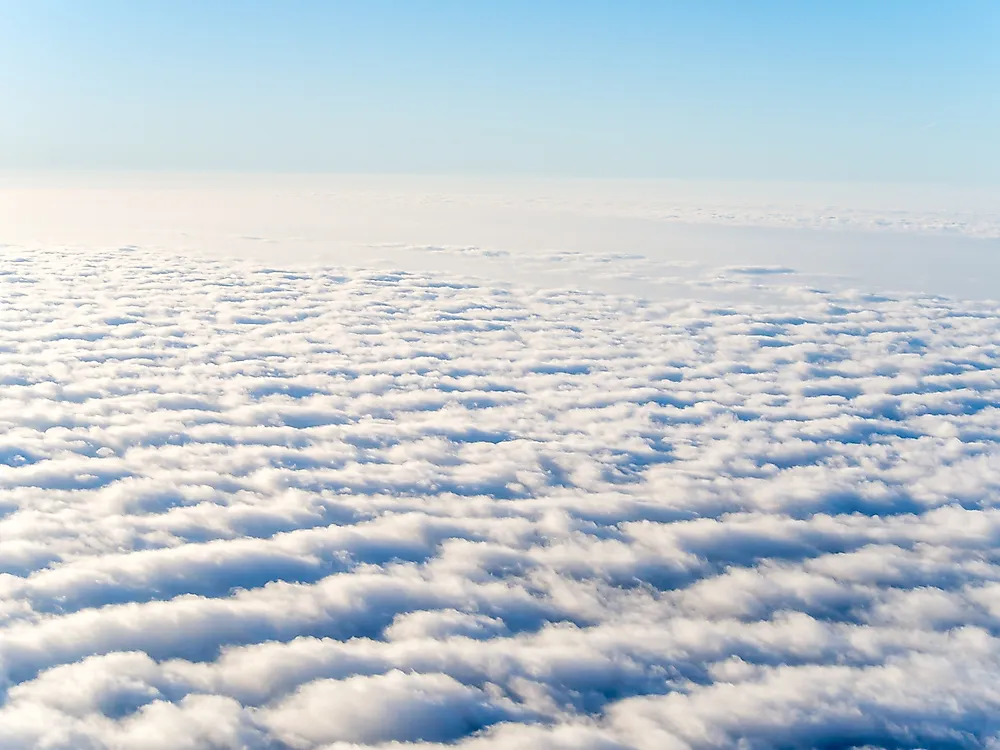 Stratocumulus clouds seen from an airplane. 