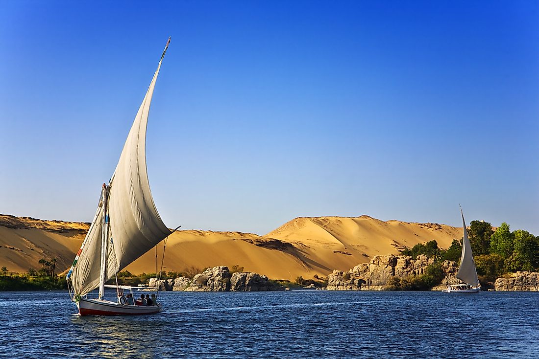 The Nile River, the world's longest, runs through Egypt. 