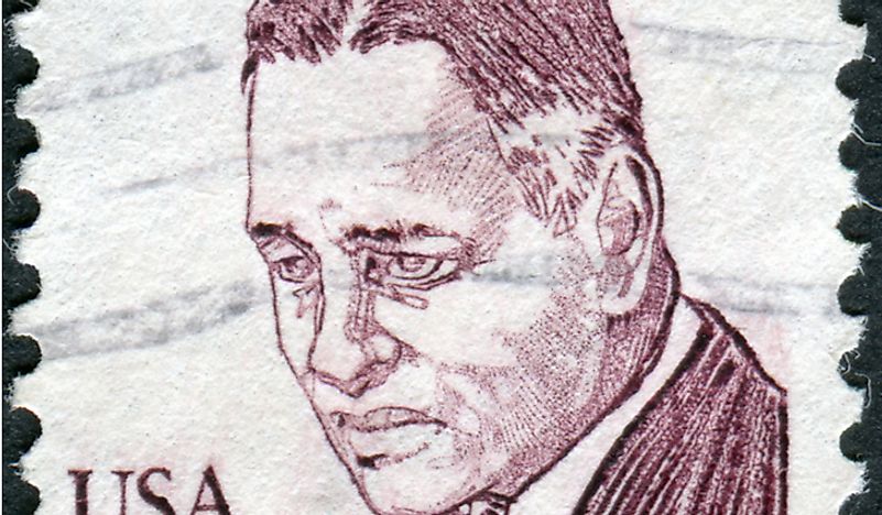 A postage stamp featuring Ralph Bunche. Editorial credit: Sergey Kohl / Shutterstock.com. 