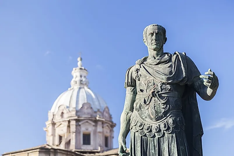 Statue of Julius Caesar in Rome, Italy.