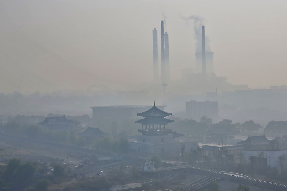 Beijing covered in a haze of smog. 
