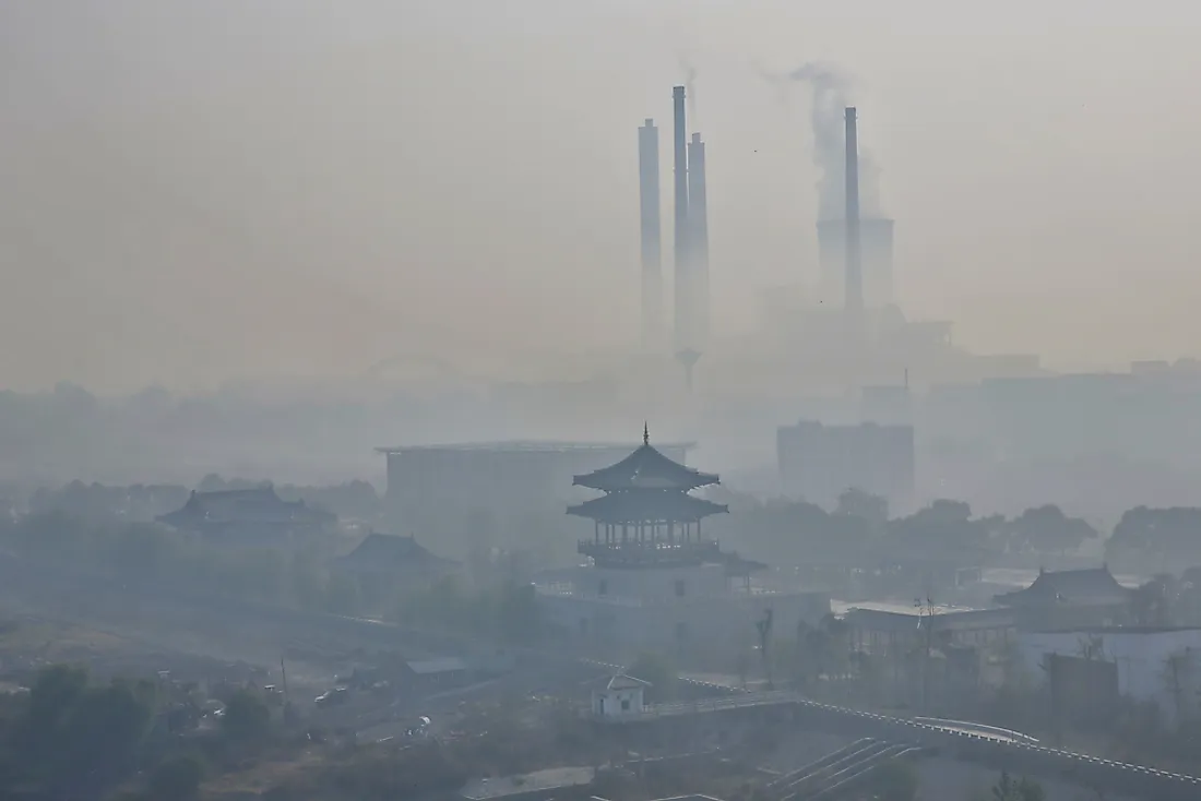 Beijing covered in a haze of smog. 