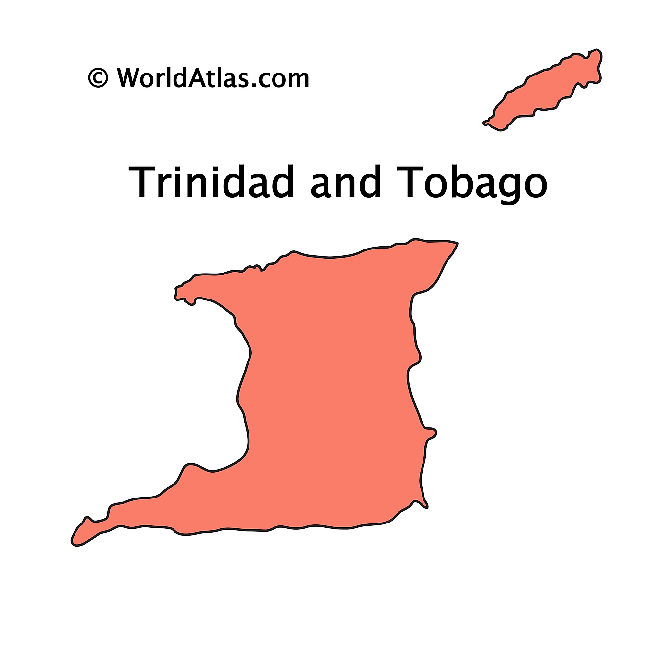 Mapa de contorno de Trinidad y Tobago