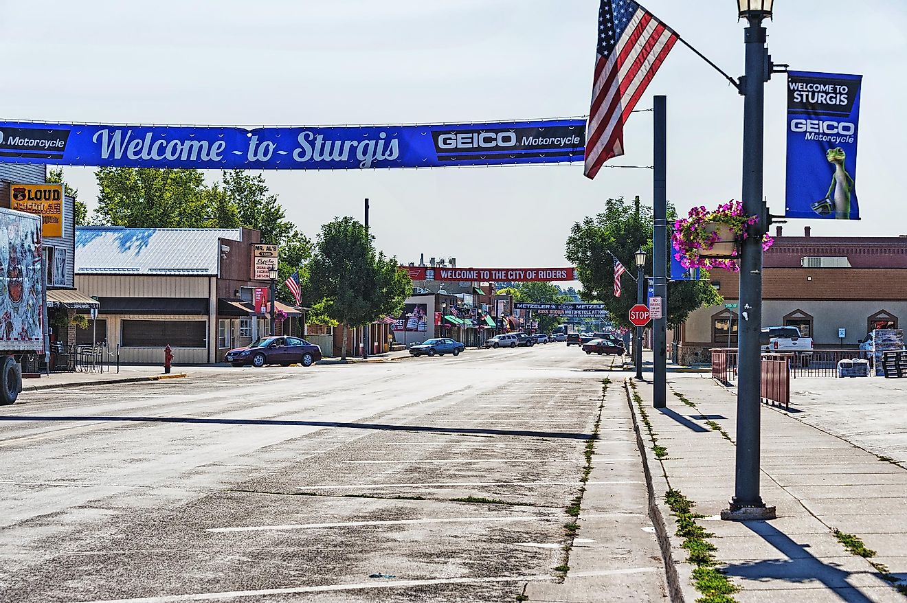 Sturgis, south dakota: a sign saying Welcome to Sturgis city of Riders, via jmoor17 / iStock.com