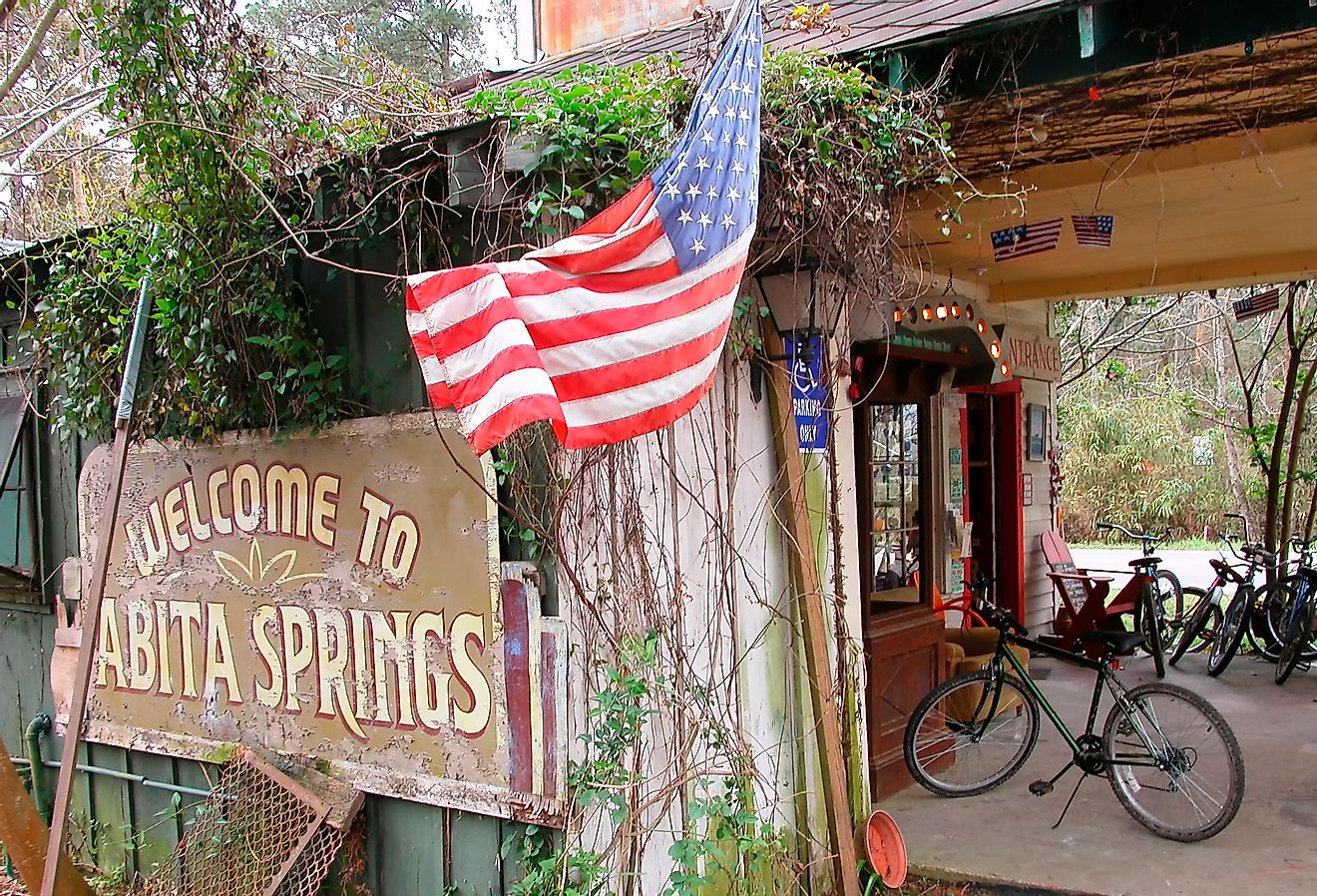 Abita Springs, St Tammany Parish, Louisiana, USA, Flag, UCM Museum, Abita Mystery House. Image credit Malachi Jacobs via Shutterstock