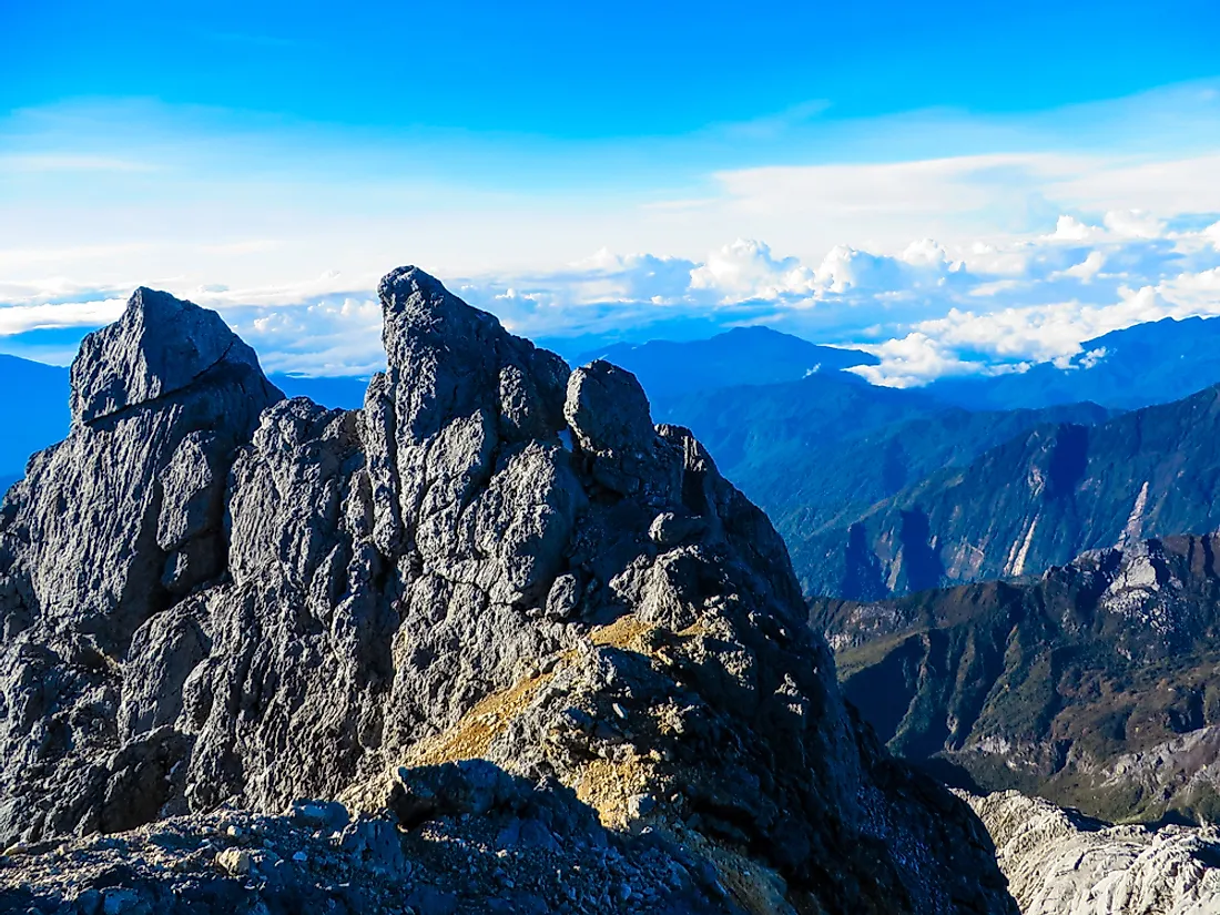 Puncak Jaya (Carztensz Pyramid) reaches into the misty heavens over Indonesia.