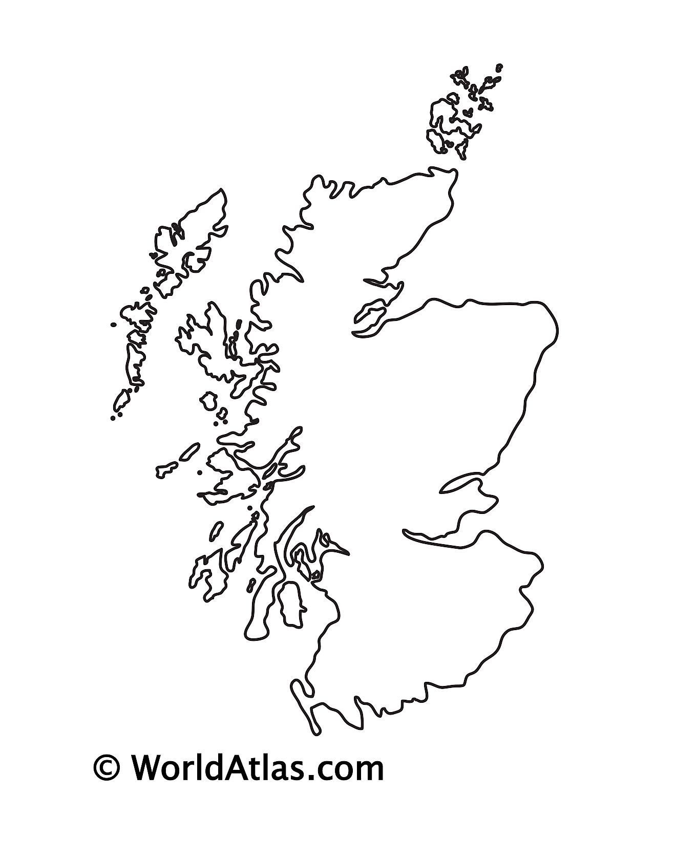 Blank Outline Map of Scotland