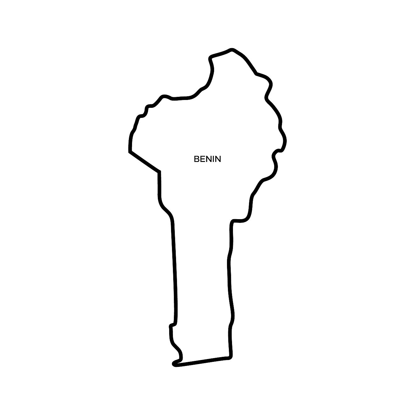 Blank outline map of Benin