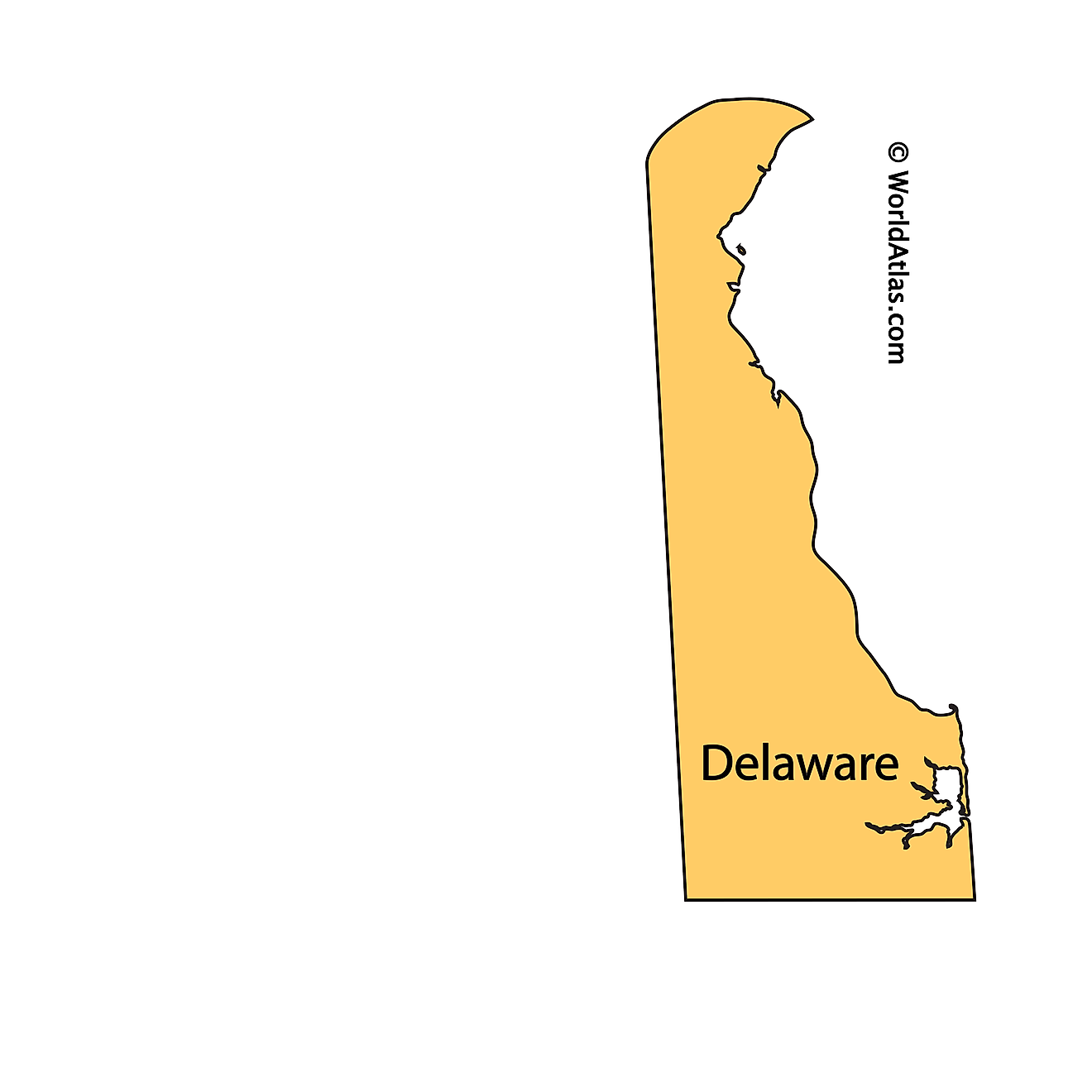 Outline Map of Delaware