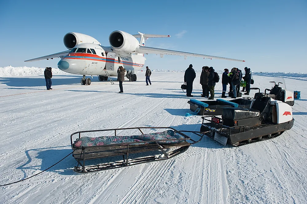 A drifting ice station in the Arctic Ocean. Editorial credit: Akimov Igor / Shutterstock.com.