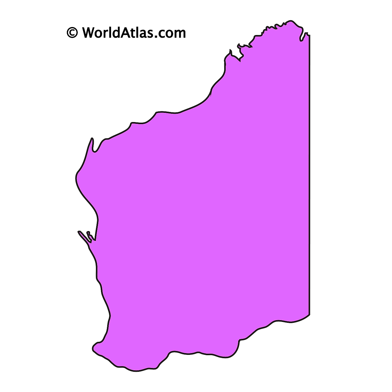 Outline Map of Western Australia