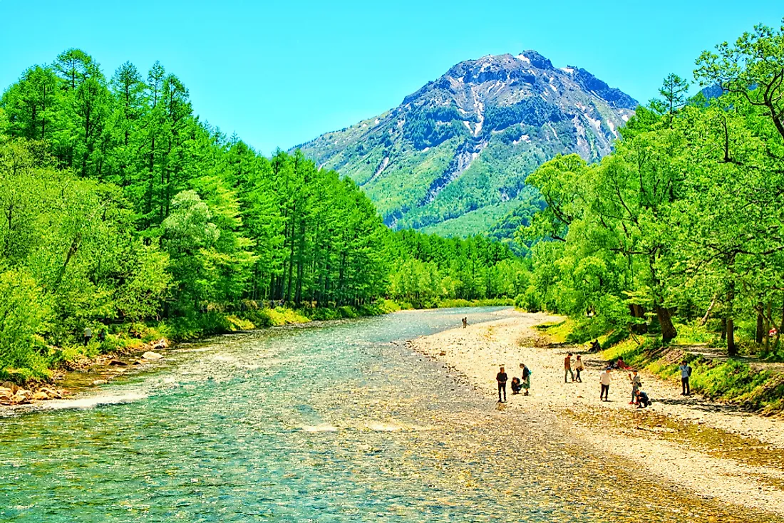 View of Mount Hotaka (a.k.a. Hotakadake or Okuhotaka), the highest peak in the Japanese Alps.