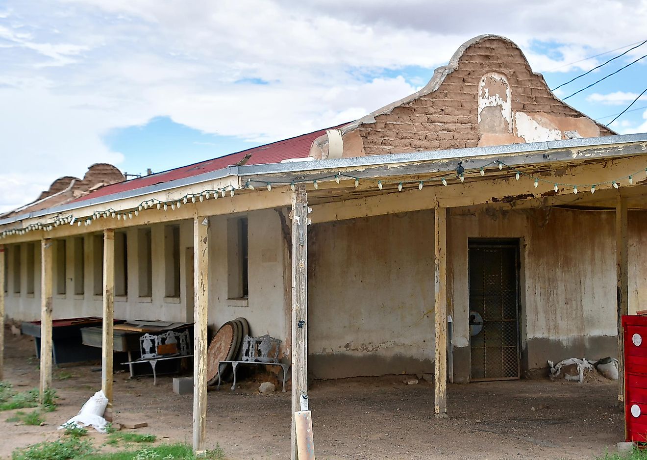 Buildings in Socorro Texas that were used to process farm workers for the Bracero Program. Editorial credit: Grossinger / Shutterstock.com