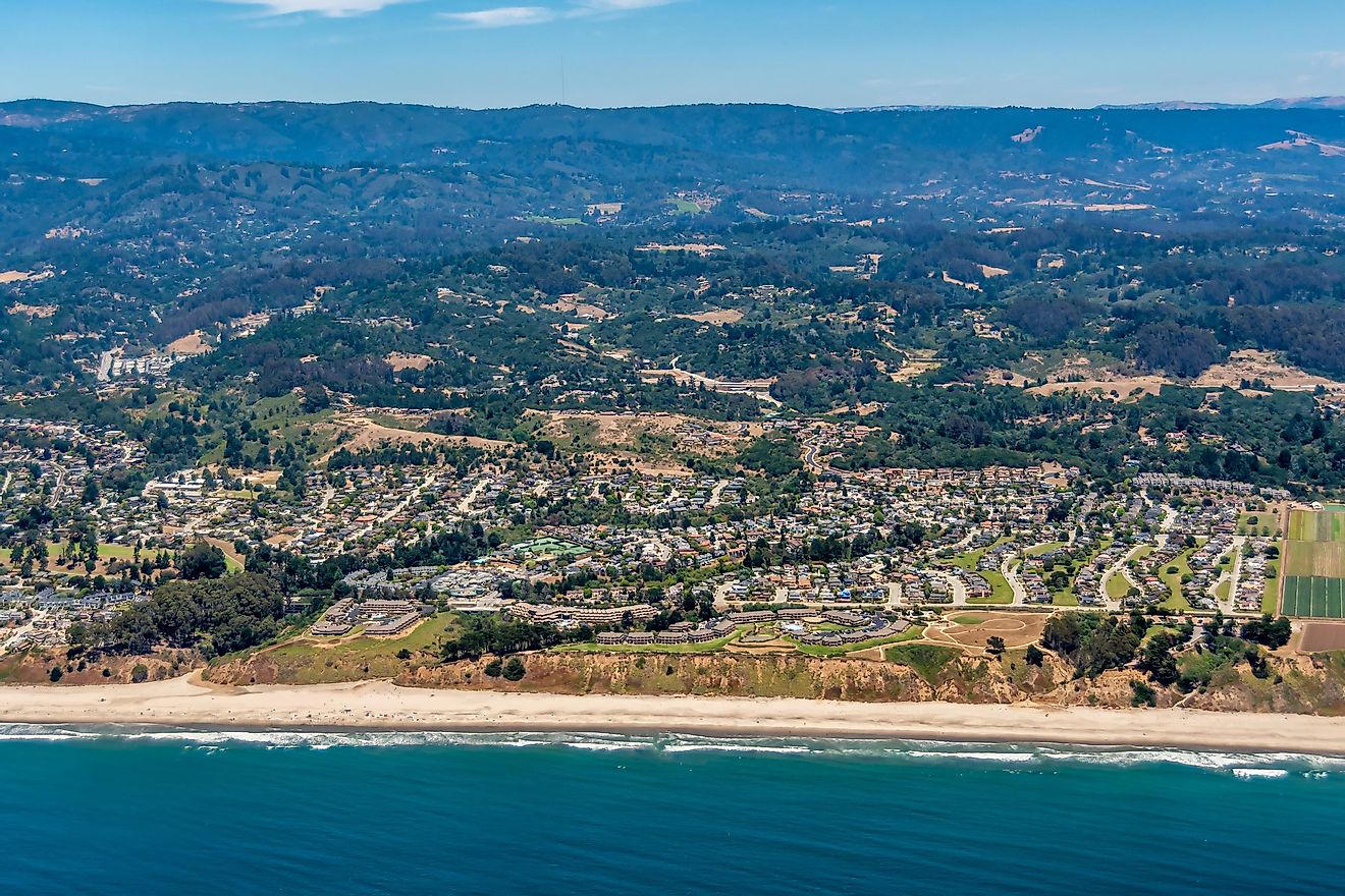Aerial view of Aptos, California.