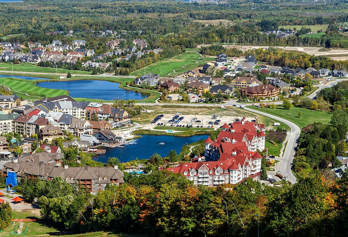 Blue Mountain resort and village during autumn in Collingwood, Ontario.