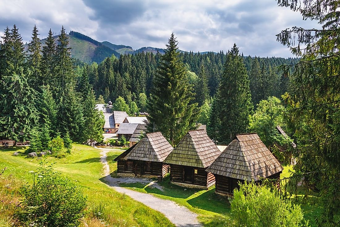 An old historic Slovak village in Slovakia. 