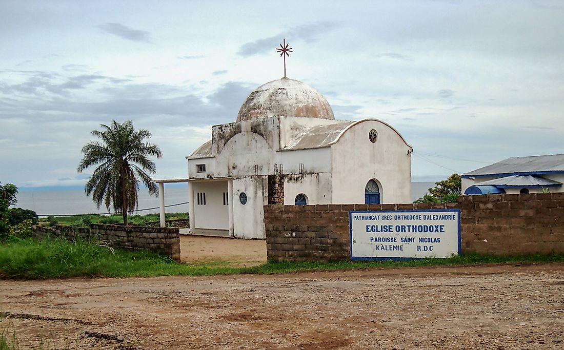 An Orthodox church in Kalemie, the Democratic Republic of the Congo. Editorial credit: Nada B / Shutterstock.com.