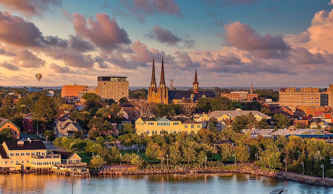 View of Charlottetown, Prince Edward Island, Canada from the sea. 