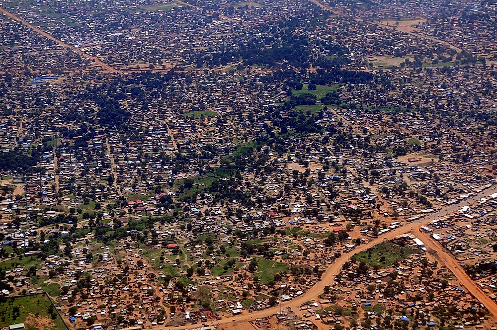 Slums outside of Juba, South Sudan. 