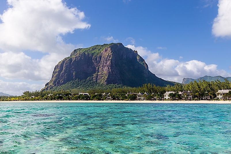 Le Morne Mountain in southwestern Mauritius.