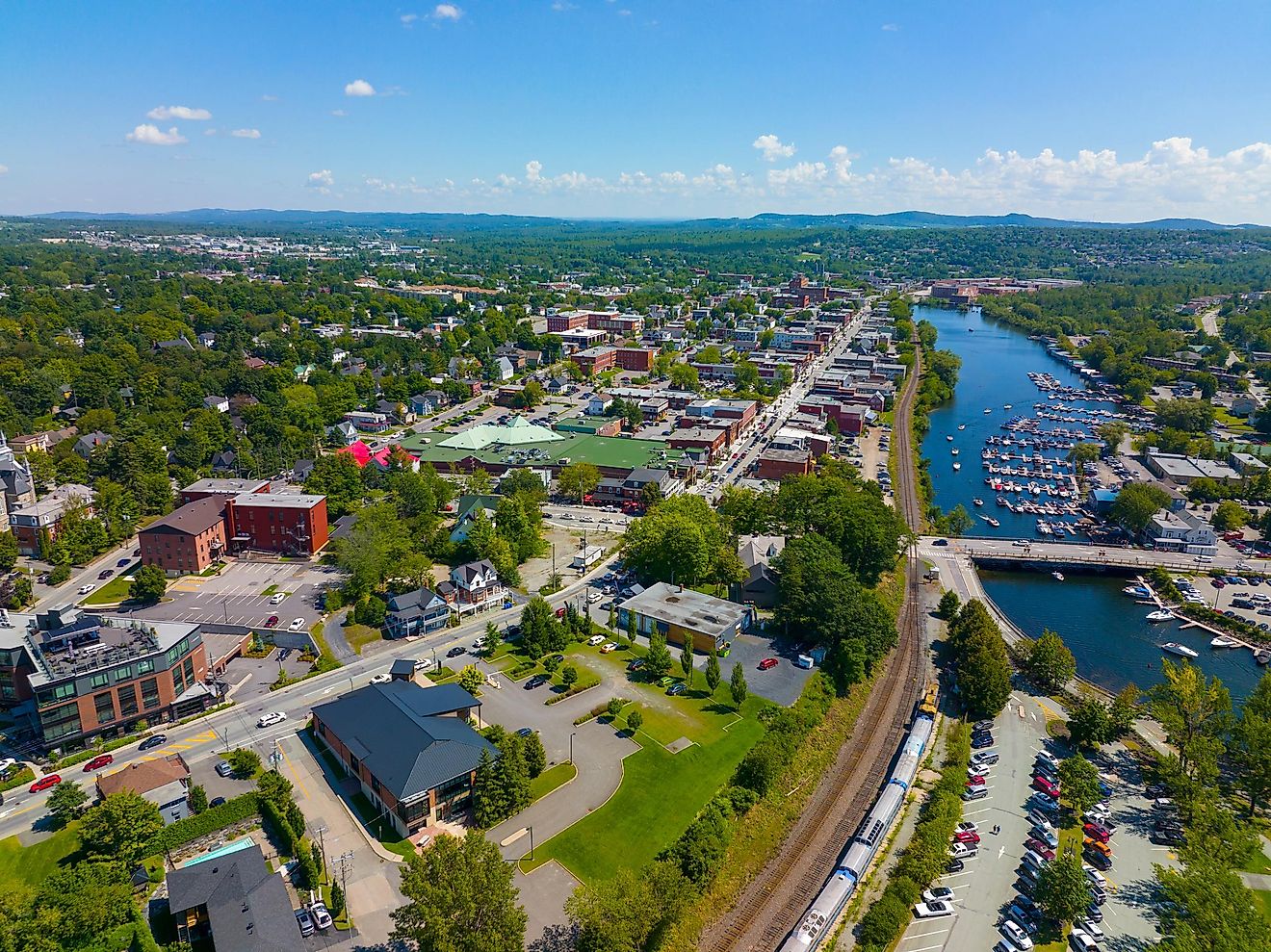 Aerial view of Magog, Quebec.
